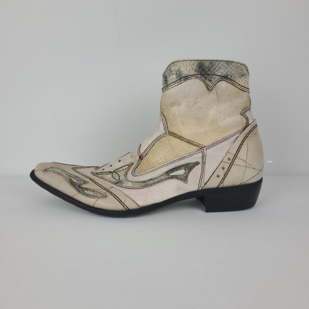 New Rock Leather Cowboy Boots Size 10
